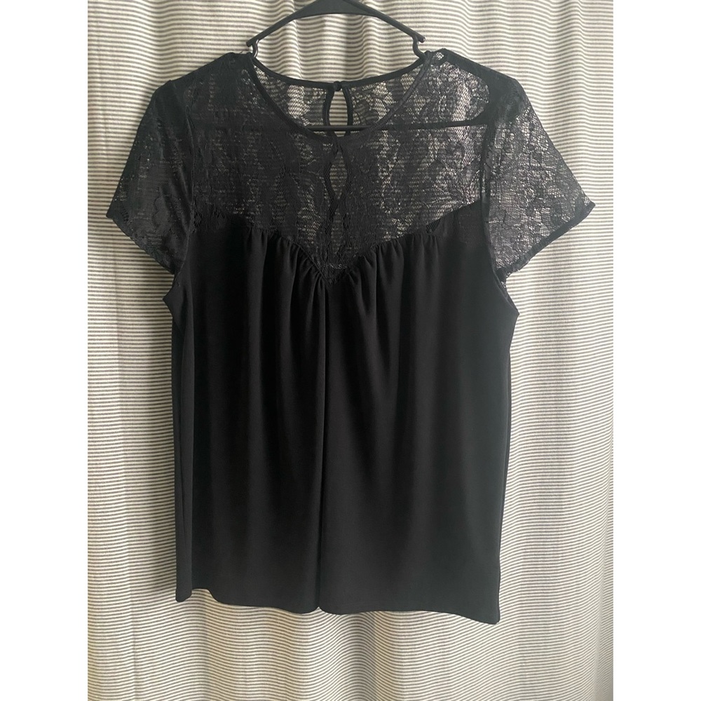 Express Lace Detail Top with back buttons